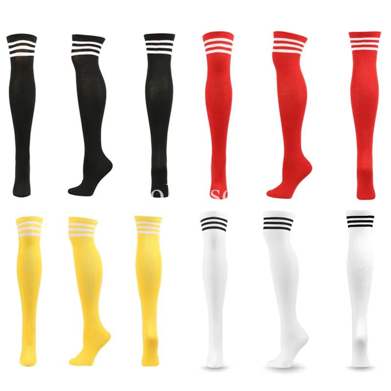 Compression Socks Soccer Football Stripe Long Socks Women Thigh High Over Knee Stockings Girls Warm Knee Socks High